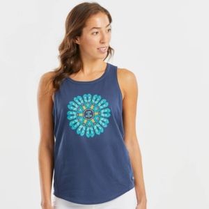 Life is good flip flop medallion crusher tank size Medium